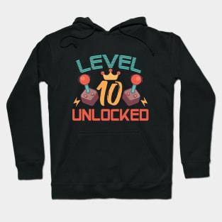 Level 10 Unlocked Gamers Birthday Gift Level 10 Gaming Gift Hoodie